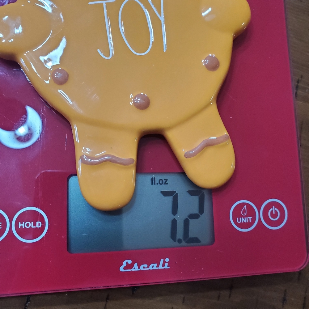 Rae Dunn orange Gingerbread Man "JOY" ceramic holiday decor wall hanging plaque - Picture 9 of 13